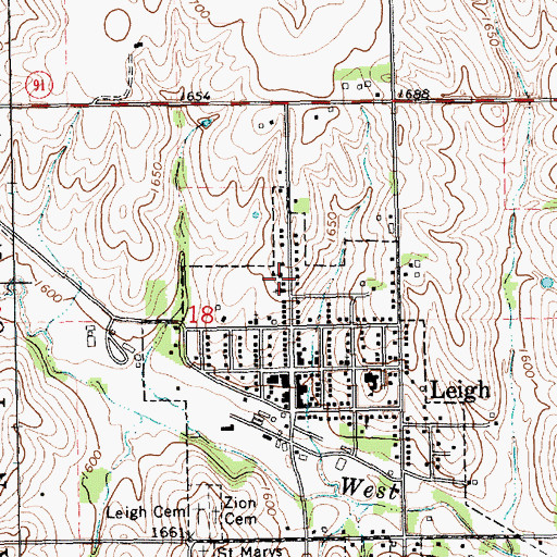 Topographic Map of Zion Lutheran School, NE