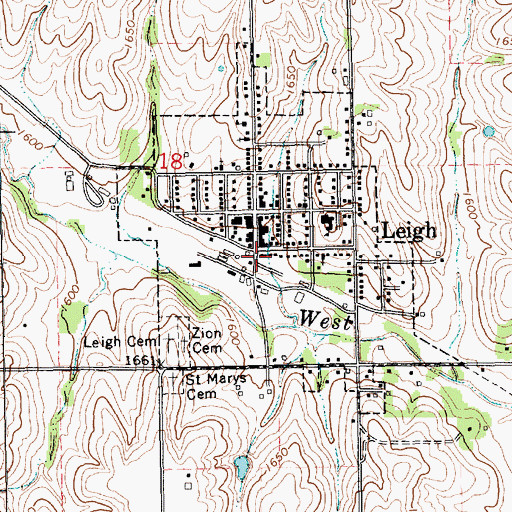 Topographic Map of Leigh Police Department, NE