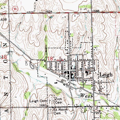 Topographic Map of Saint Marys Church, NE