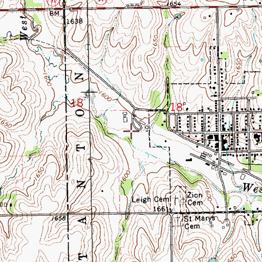 Topographic Map of Centennial Park, NE