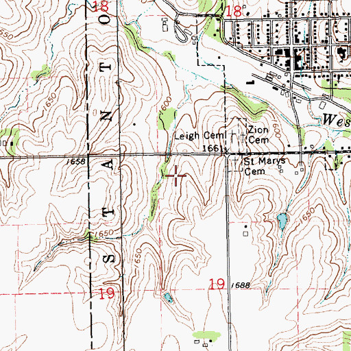 Topographic Map of Rick Charipar Memorial Golf Course, NE