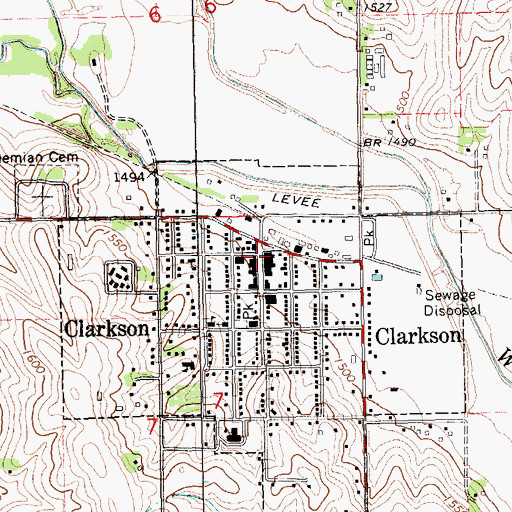 Topographic Map of Clarkson Historical Museum, NE