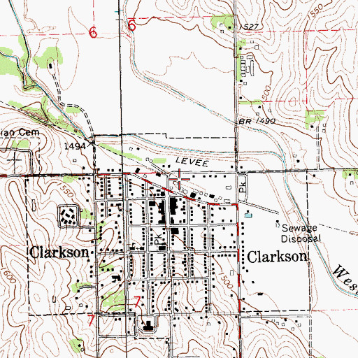 Topographic Map of Farmers Union Co-op Supply Company Elevator, NE