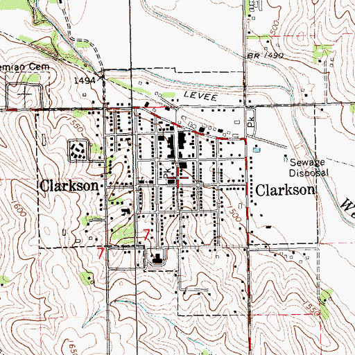 Topographic Map of Clarkson Medical Clinic, NE