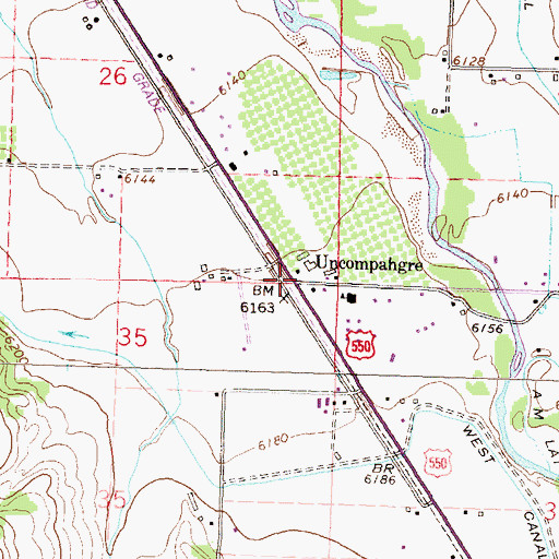 Topographic Map of Uncompahgre, CO