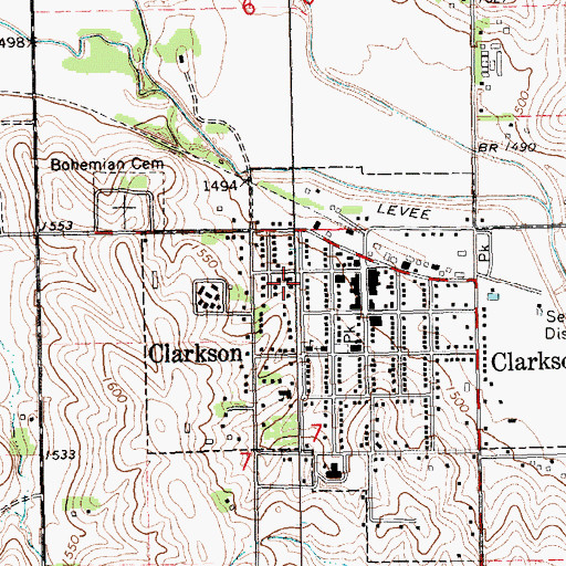 Topographic Map of Saints Cyril and Methodious Catholic Church, NE
