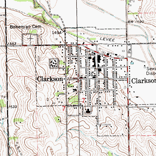 Topographic Map of New Zion Presbyterian Church, NE
