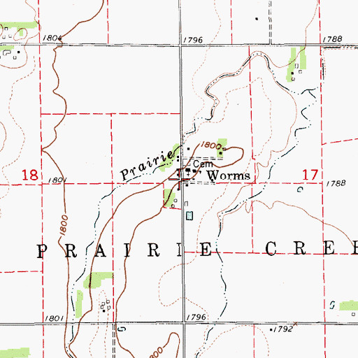 Topographic Map of Worms Post Office (historical), NE