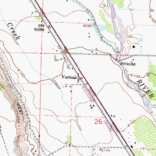 Topographic Map of Vernal, CO