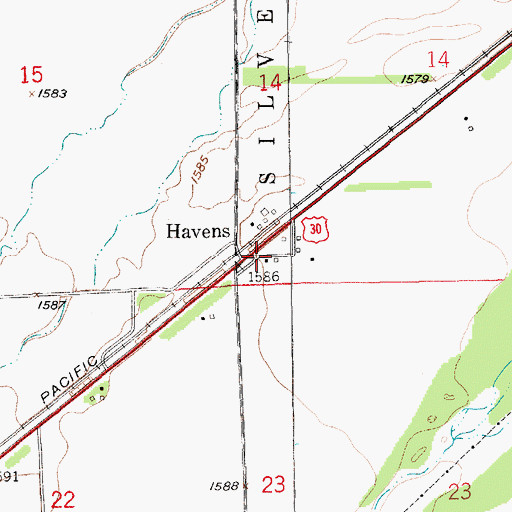 Topographic Map of Havens, NE