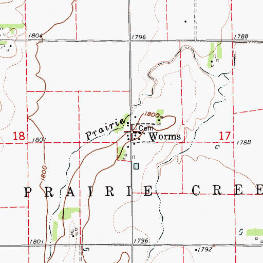 Topographic Map of Zion Lutheran Church, NE