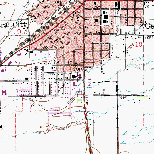Topographic Map of Mid Nebraska Foot Clinic, NE