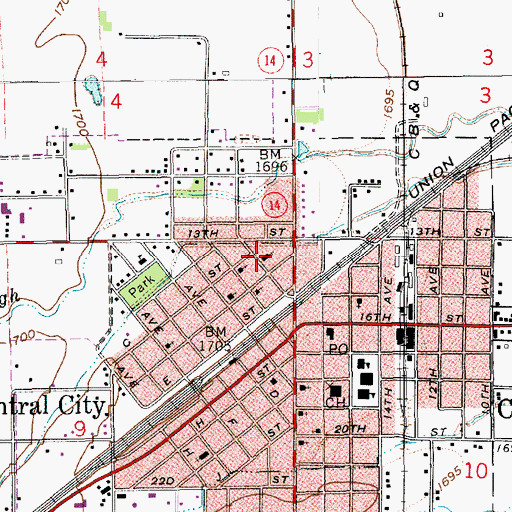 Topographic Map of Christian Church, NE