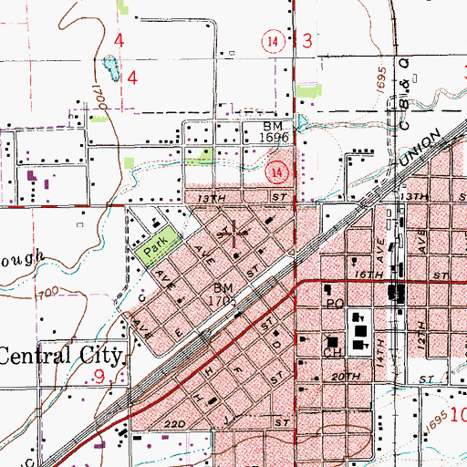Topographic Map of Friends Meeting House, NE
