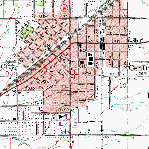 Topographic Map of Grace Lutheran Church, NE