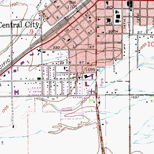 Topographic Map of United Methodist Church, NE