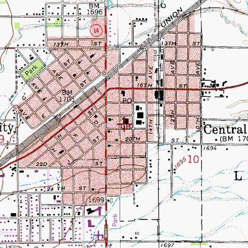 Topographic Map of Merrick County Sheriff's Office, NE