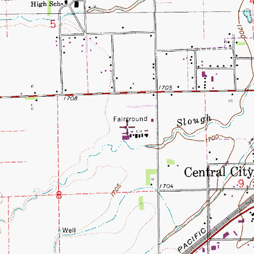 Topographic Map of Merrick County Fairgrounds, NE