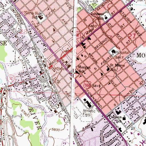 Topographic Map of Morgan School, CO