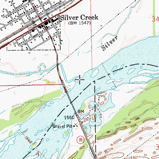 Topographic Map of Silver Creek Township Library, NE