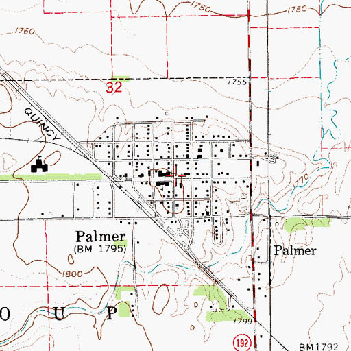 Topographic Map of Palmer Rural Fire District, NE