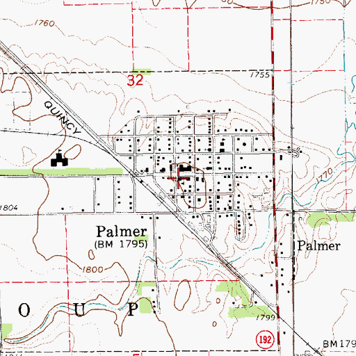 Topographic Map of Palmer Public Schools, NE