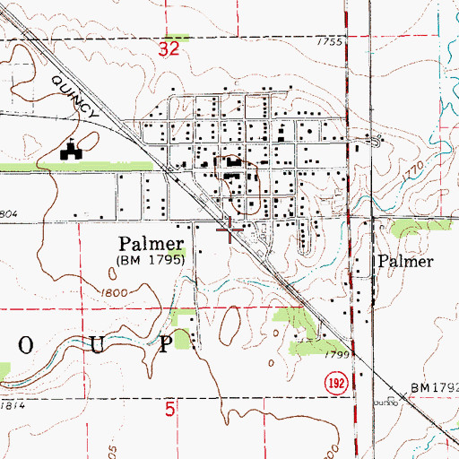 Topographic Map of Palmer, NE