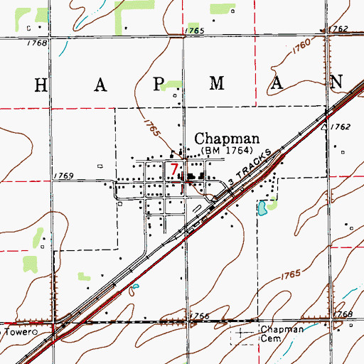 Topographic Map of Chapman School, NE