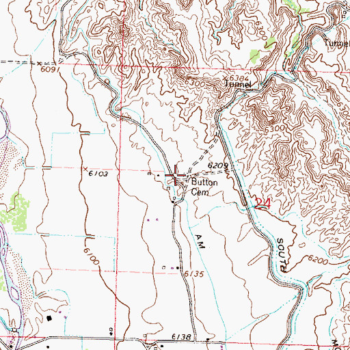 Topographic Map of Button Cemetery, CO