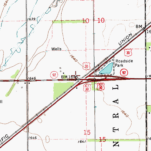 Topographic Map of Mormon Trail Historical Marker, NE