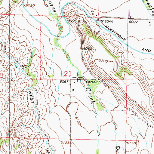 Topographic Map of Duckett Draw, CO