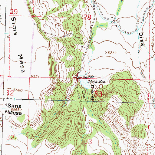 Topographic Map of Dolores Canyon, CO