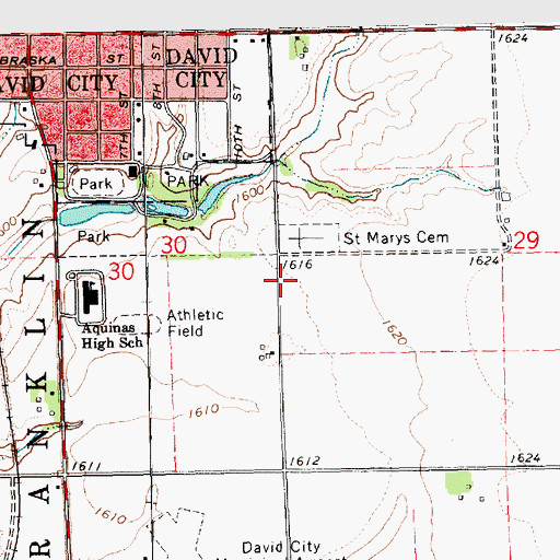 Topographic Map of David City Golf Club, NE