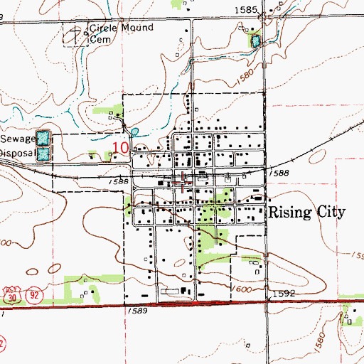 Topographic Map of Farmer Co-op Business Association Elevator, NE