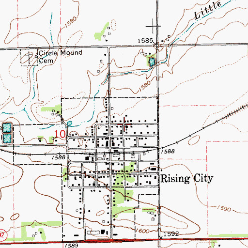 Topographic Map of First Lutheran Church, NE