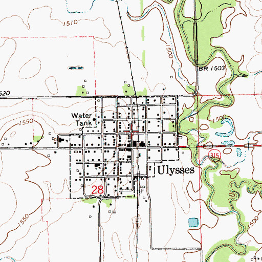 Topographic Map of Ulysses Post Office, NE