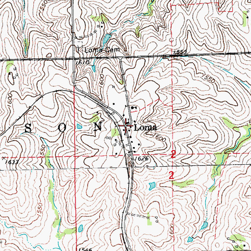 Topographic Map of Loma Post Office (historical), NE