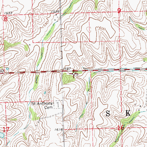 Topographic Map of Bruno Volunteer Fire Department, NE