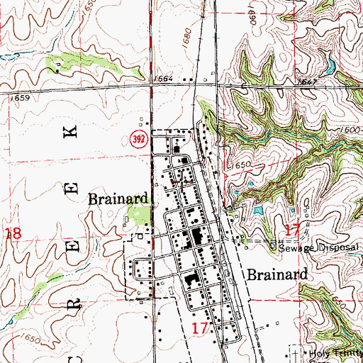 Topographic Map of United Methodist Church, NE