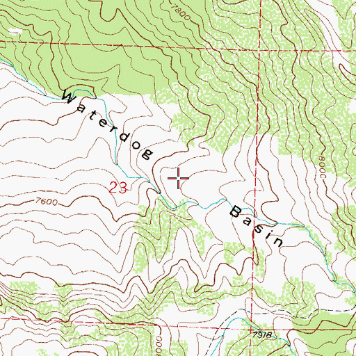 Topographic Map of Waterdog Basin, CO