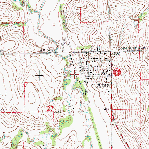 Topographic Map of Abie (historical), NE