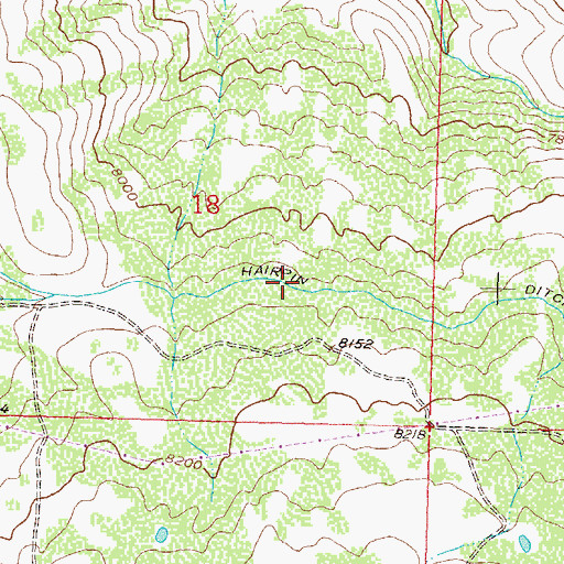Topographic Map of Hairpin Ditch, CO