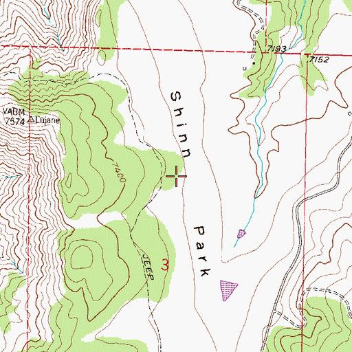 Topographic Map of Shinn Park, CO