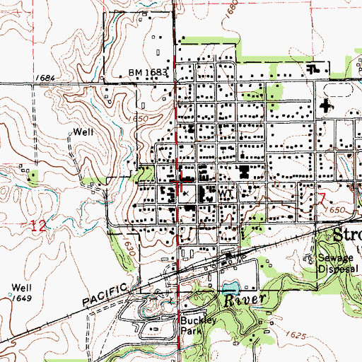 Topographic Map of Stromsburg Post Office, NE