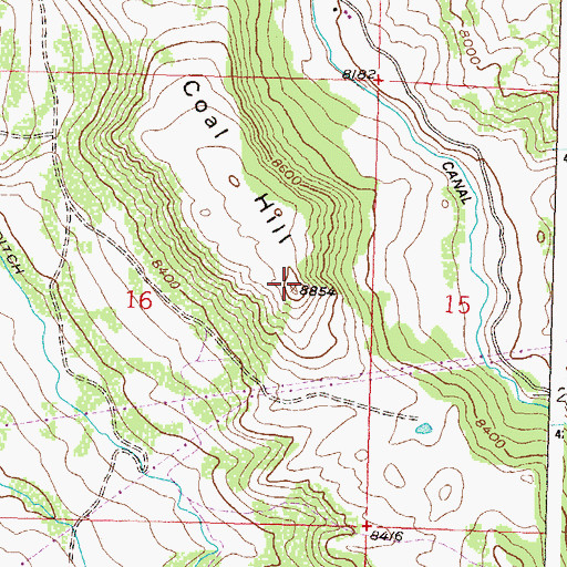 Topographic Map of Coal Hill, CO