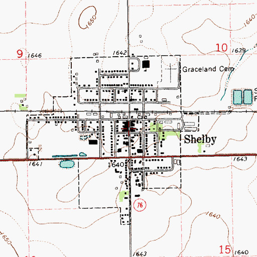 Topographic Map of Shelby Post Office, NE