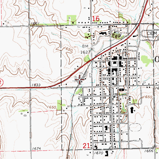 Topographic Map of Osceola, NE