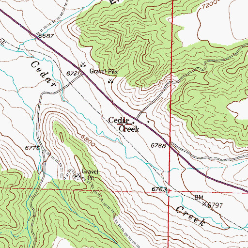 Topographic Map of Cedar Creek, CO