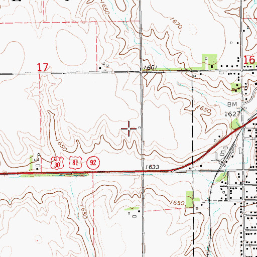 Topographic Map of Ryan Hill Country Club, NE