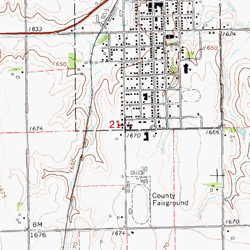 Topographic Map of Saint Vincent Ferrer Catholic Church, NE